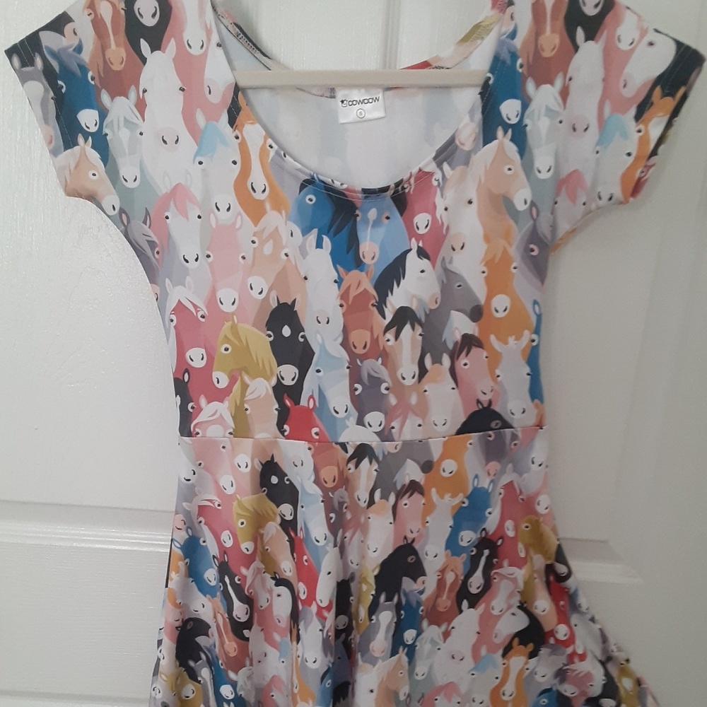 COWCOW CAP SLEEVE SKATER DRESS